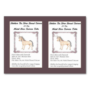 Silubhra Die Silver Horned Unicorn Trading Card Tischnummer