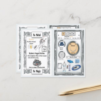 Silubhra - Silver Horn Unicorn Game Card Postkarte