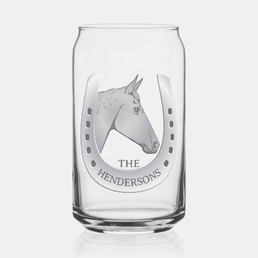 Siluesterhase und HufeisenEmblem Personalisiert Dosenglas (Vorderseite)
