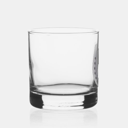 Siluesterhase und HufeisenEmblem Personalisiert Whiskyglas (Rechts)