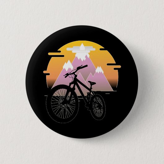 Silueta Mountain Bike on Sol y Montaña Button (Vorderseite)