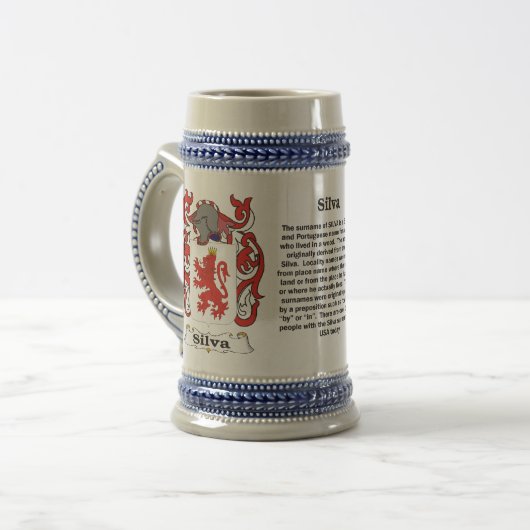 Silva-Wappen auf einem Stein Bierglas (Vorderseite Links)