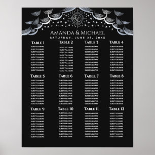 Silve Sun & Moon Tarotkarten-Hochzeits-Sitzplan Poster