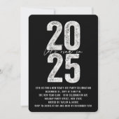 Silver 2025 Ring in the Silver Year Eve Holiday Pa Einladung (Vorderseite)