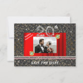 Silver 20. Wedding Anniversary Black Woven Perlen Einladung (Vorderseite)