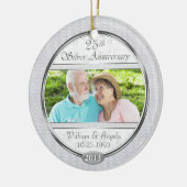 Silver 25-jähriges Foto Keramik Ornament (Links)