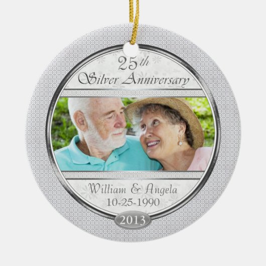 Silver 25-jähriges Foto Keramikornament (Vorne)