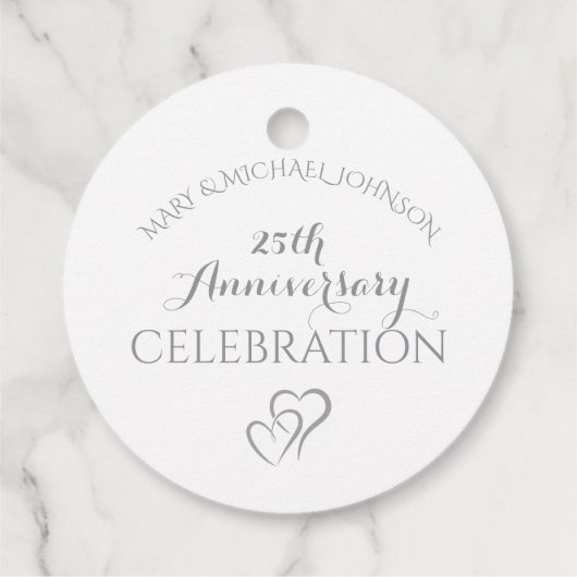 Silver 25. Jubiläum Geschenkanhänger (Rückseite)