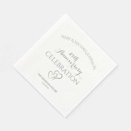 Silver 25. Jubiläum Serviette (Ecke)