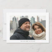 Silver 25. Modern Wedding Anniversary Foto Party Einladung (Rückseite)