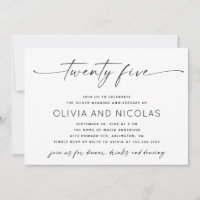Silver 25. Modern Wedding Anniversary Foto Party