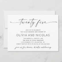 Silver 25. Modern Wedding Anniversary Foto Party