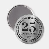 Silver 25 th Business Logo Jubiläum Magnet (Vorderseite/Rückseite)