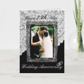 Silver 25 th Wedding Anniversary Elegant Karte (Vorderseite)