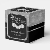 Silver 25 th Wedding Anniversary Fvor Box Geschenkschachtel (Rückseite)