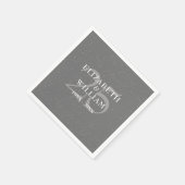 Silver 25. Wedding Anniversary Chic Confetti Serviette (Ecke)