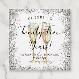 Silver 25. Wedding Anniversary Fevor Tags Geschenkanhänger