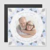 Silver 25. Wedding Anniversary Keepake-Geschenk Magnetkarte (Vorne/Hinten)