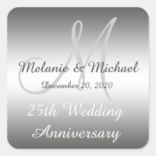 Silver 25. Wedding Anniversary Stickers