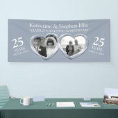 Silver 25. Wedding Jubiläumsherzen Foto Banner (Messe)