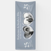 Silver 25. Wedding Jubiläumsherzen Foto Banner (Vertikal)