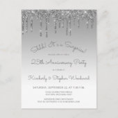Silver 25th Anniversary Surprise Party Postkarte (Vorderseite)