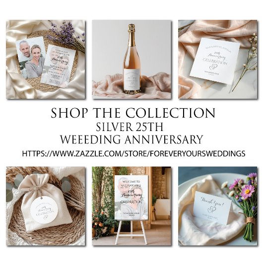 Silver 25th Anniversary Weinetikett