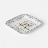 Silver 25th Wedding Anniversary Pappteller (Gewinkelt)