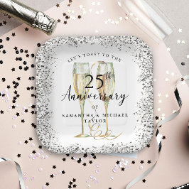 Silver 25th Wedding Anniversary Pappteller