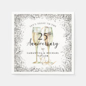 Silver 25th Wedding Anniversary Serviette (Vorderseite)