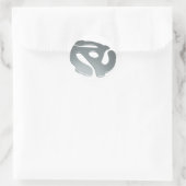 Silver 3D 45-RPM-Adapter Runder Aufkleber (Tasche)