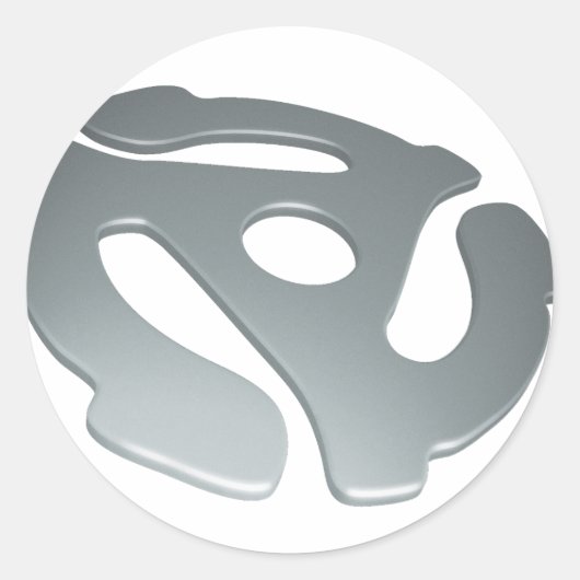 Silver 3D 45-RPM-Adapter Runder Aufkleber (Vorderseite)