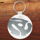 Silver 3D 45-RPM-Adapter Schlüsselanhänger (Vorderseite)