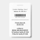 Silver 3D Caduceus Cross Red Medical Foto ID Ausweis (Rückseite)