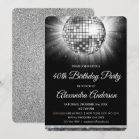 Silver 40. Geburtstag Party Disco Ball