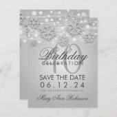 Silver 40. Geburtstag Rett Winterdatum Save The Date (Vorne/Hinten)