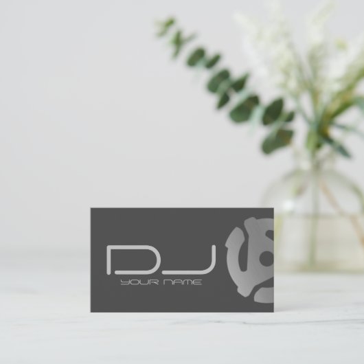 Silver 45-Record-Adapter-Logo DJ Visitenkarte (Stehend Vorderseite)