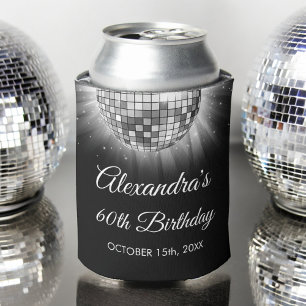 Silver 60. Geburtstagsparty 70's Disco Ball Dosenkühler