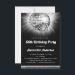 Silver 60. Geburtstagsparty 70's Disco Ball Einladung<br><div class="desc">Lassen Sie sich mit unserer 60. Geburtstagsparty 70's Disco Ball-Einladung in der Nacht verzaubern! Diese Einladung ist der Inbegriff von Eleganz und Nostalgie, perfekt zum Feiern eines Meilensteins 60. Geburtstag mit einer Touch von "70er Flair. Das schimmernde silberne Design strahlt Eleganz aus und Set die Bühne für ein glamouröses Ereignis....</div>
