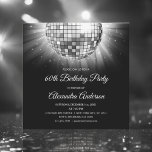 Silver 60. Geburtstagsparty 70's Disco Ball Einladung<br><div class="desc">Silver 60 Geburtstagsparty 70's Disco Ball Party Einladung. Die 60. Geburtstagsparty in Silver und Black lädt zu einer modernen 60. Geburtstagsparty ein. Auf Wunsch können vom Designer angepasste Produkte erstellt werden. Auf Wunsch können vom Designer angepasste Produkte erstellt werden.</div>