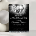 Silver 60. Geburtstagsparty 70's Disco Ball Einladung<br><div class="desc">Silver 60 Geburtstagsparty 70's Disco Ball Party Einladung. Die 60. Geburtstagsparty in Silver und Black lädt zu einer modernen 60. Geburtstagsparty ein.</div>