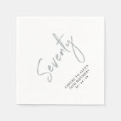 Silver 70 Modern Adult 70. Geburtstagsparty Serviette (Vorderseite)