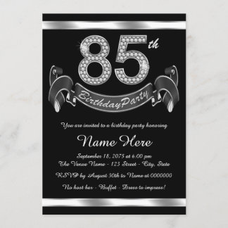 Silver 85. Geburtstagsparty Einladung
