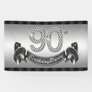 Silver 90. Geburtstagsparty Banner