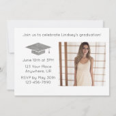 Silver Abschluss Ankündigung & Party Einladung (Rückseite)