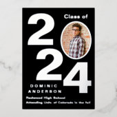 Silver Abschluss Ankündigung & Party Einladung (Vorderseite)