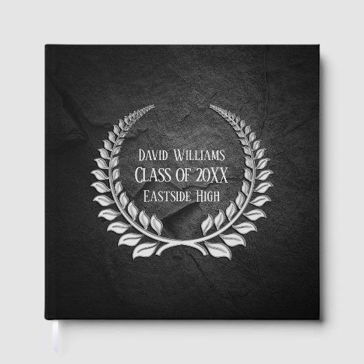 Silver Abschluss Laurel auf Black Rock Gästebuch (Vorderseite)