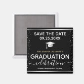 Silver Abschluss Save the Date Magnet (Vorderseite/Rückseite)