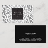 Silver Abstrakt Letterforms II Autoren, Schriftste Visitenkarte (Vorne/Hinten)