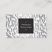 Silver Abstrakt Letterforms II Autoren, Schriftste Visitenkarte (Vorderseite)